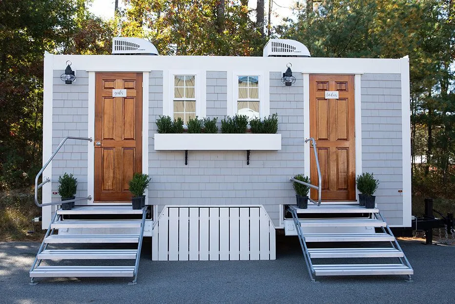 Wedding restroom units discretely staged at a venue in London, Kentucky